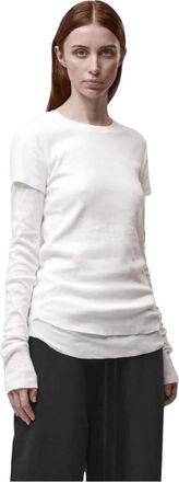 Thom Krom Dubbellaags T-shirt met lange mouwen - Dames - T-shirts - Wit - M - Katoen - Tops