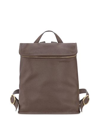 Longchamp Le Foulonn&eacute; M leather backpack - women - Leather/Recycled Polyester - OS - Brown