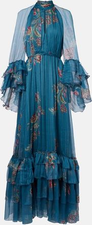 Etro Abito lungo in chiffon di seta