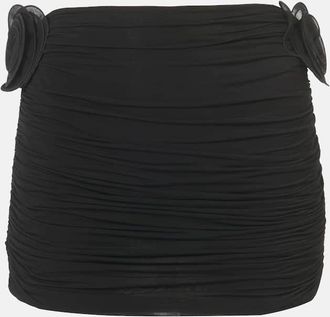 Magda Butrym Minigonna con ruches e applicazione