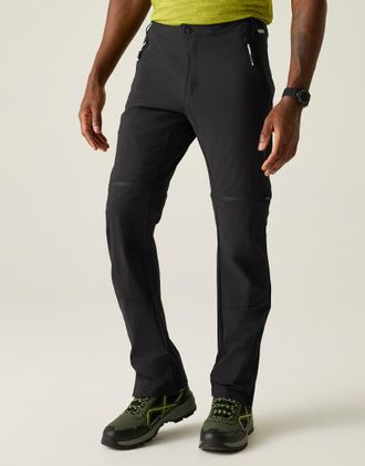 Regatta Pantaloni da montagna ad asciugatura rapida neri con zip-Nero