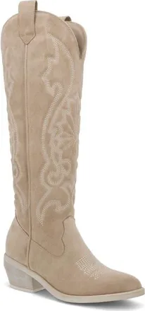 Mia Kolt Knee High Cowboy Boot in Beige Nova at Nordstrom, Size 9.5