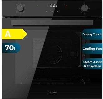 Cecotec Cecotec Horno Integrable Multifunci&oacute;n 70l Bolero Hexa M226001 Glass Black. 2800w, 7 Funciones, Display, Steam Base Xxl, Steam Assist, Steam Easyclean,