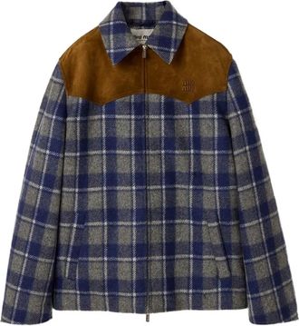 Miu Miu Geruit jack - Blauw