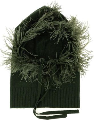 P.A.R.O.S.H. P.a.r.o.s.h. - Lestat Balaclava - Dames - Accessoires - Groen - Maat: ONE Size Zijde