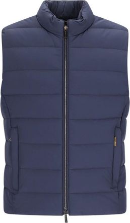 Moorer Vests, male, Blue, Size: XL Knit Vest with Oliver Style