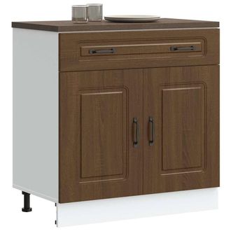 Berkfield Home Kitchen Base Cabinet Kalmar Brown Oak Engineered Wood