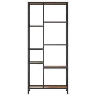 Berkfield Home Practical Book Shelf 80x30x180 cm Steel & Engineered Wood in Brown | Size: 80 x 30 x 180 cm