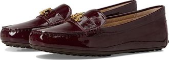 Lauren Ralph Lauren Barnsbury Crinkle Patent Leather Drivers Womens Dress Flat Shoes Dark Garnet : 8.5 B - Medium