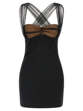 Nensi Dojaka Black Draped Padded Cup Mini dress