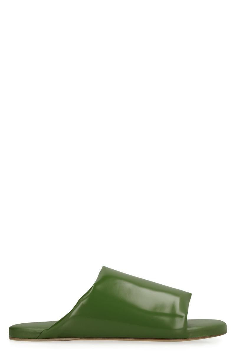 サンダル・ミュール BOTTEGA VENETA   Sandals Women Leather Green/Lagoon Bottega Veneta Green Lagoon Bubble Sandals Bottega Veneta