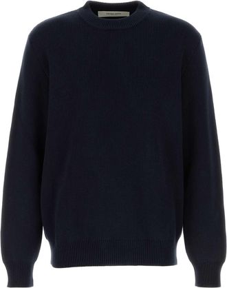 Golden Goose Deluxe Brand Dark Blue Stretch Cotton Blend Sweater