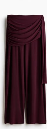 H&M Drapierte Jerseyhose - Weinrot