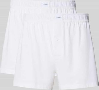 Bread & Boxers Boxershorts mit elastischem Bund im 2er-Pack in Weiss, Größe L
