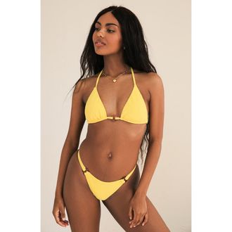 Dippin' Daisy's Swimwear Halle Cheeky Bikini Bottom in Sunshine Waffle at Nordstrom, Size X-Large