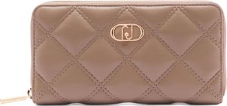Liu Jo monogram-plaque quilted wallet - Neutrals