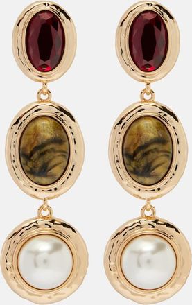 Self Portrait Embellished drop earrings