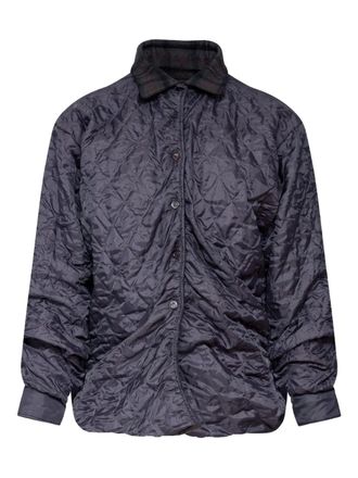 Maison Margiela quilted check-collar jacket - women - Fabric - 38 - Grey