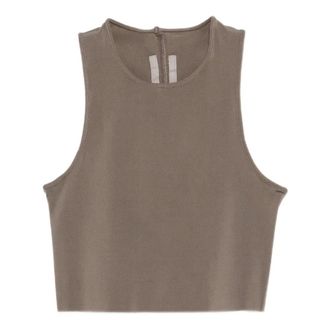 Rick Owens Sleeveless Tops, female, Gray, Size: M Cropped Tank Top