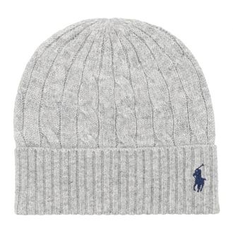 Polo Ralph Lauren Beanies, female, Gray, Size: ONE SIZE Wool Cable Beanie