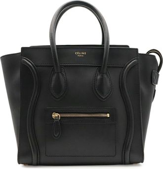 Celine Luggage Black Leather Handbag Tote Bag (Pre-Owned)