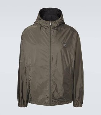 Prada Re-Nylon reversible leather-trimmed jacket