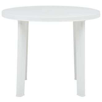 Berkfield Home Garden Table White 89 cm Plastic