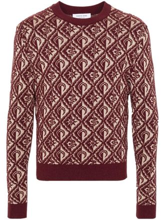 Marine Serre Trui met jacquard - Rood