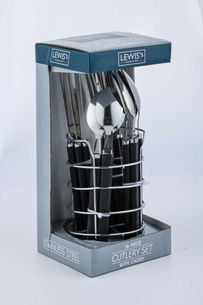 Lewis's 16pc Cutlery Set Basket | TJ Hughes