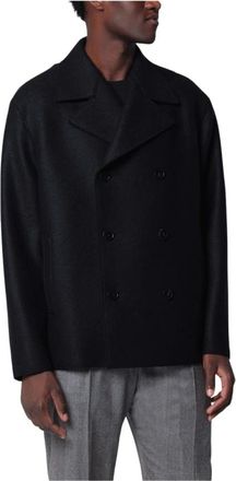Harris Wharf London Jassen, Heren, Zwart, XL, Wol, Oversized Peacoat