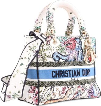 Dior Lady D-Lite Bag Embroidered Canvas Medium satchel - Veelkleurig