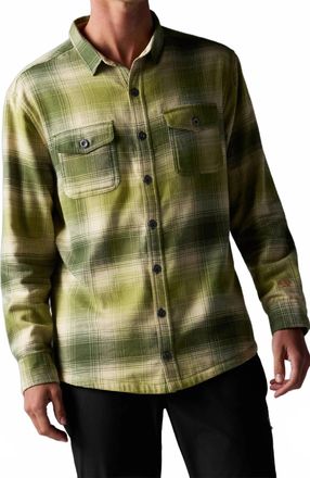 Rabbit High Country Long Sleeve Flannel Shirt In Chive Plaid