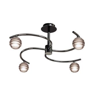 Netlighting Sphere Semi Flush 4 Light G9 Black Chrome