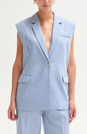 Crescent Oversized Blazer Vest in Blue at Nordstrom, Size Medium