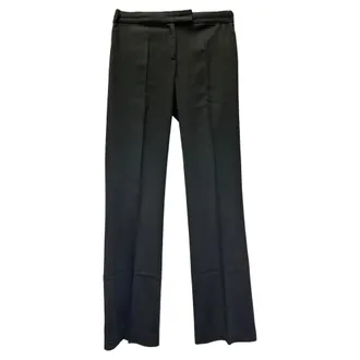 Elie Tahari Straight-Leg Trousers in Black Wool