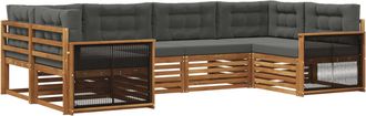 vidaXL Conjunto De Sof&aacute;s De Exterior 6 Uds. Natural Y Antracita Vidaxl