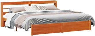 vidaXL Estructura De Cama 2 Pcs Marr&oacute;n Cera Madera De Pino Macizo Vidaxl