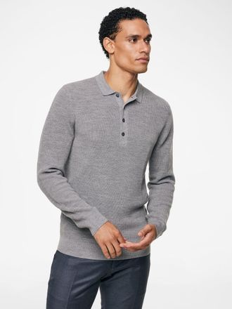 Gentiluomo Lichtgrijze polo 4 button