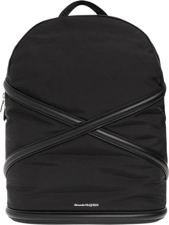 Alexander McQueen Rugzak met logo - Heren - Rugzakken - Zwart - ONE Size - Leer - Tassen