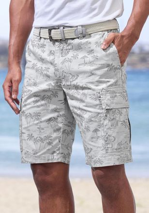 John Devin Cargoshorts Shorts aus elastischer Baumwolle, modisch bedruckt