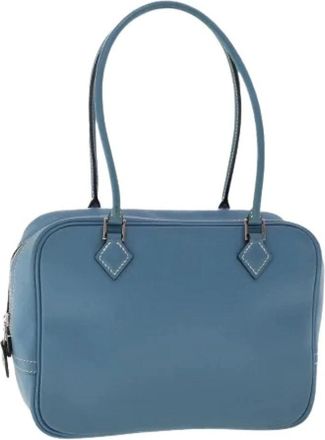 Herm&egrave;s Pre-owned Vintage Handtas - Dames - Vintage Handtas - Blauw - ONE Size - Leer - Vintage