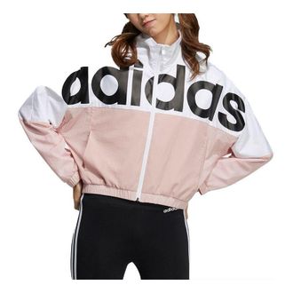 adidas (WMNS) adidas neo Icons+ Top Causual Sports Stand-up Collar Letter Printing Jacket Coat Female Pink H36714