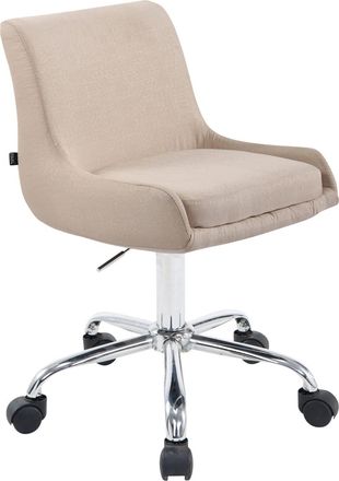 Clp Taburete de trabajo regulable y giratorio en Tela Crema