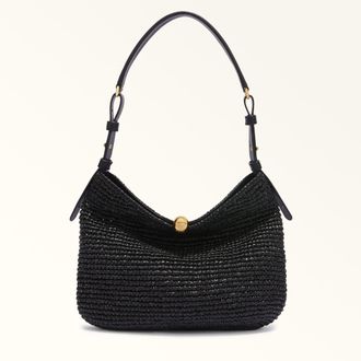 Furla Sfera Soft Borsa A Spalla L Nero Nero Intreccio Donna