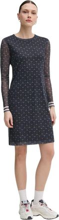 Joop Jurk met lange mouwen en print - Dames - Korte kleedjes - Blauw - XS - Polyester - Kleedjes