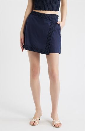 Ciebon Silla Embroidery Detail Cotton Skort in Navy at Nordstrom, Size X-Small