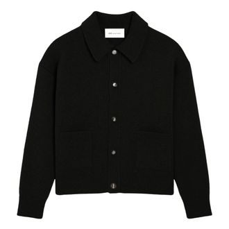 Ami Cardigan con colletto a camicia - - Knitwear - Uomo - Nero - S