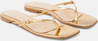 Gianvito Rossi Mirrored leather thong sandals