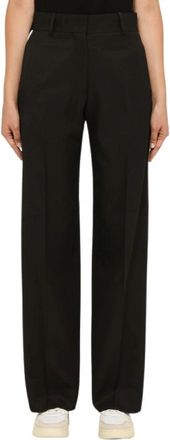 Palm Angels Knit Tape Suit Pants - Dames - Straight fit broeken - Zwart - S - Katoen - Broeken