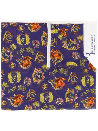 Billionaire Boys Club Foulard con stampa cowboy - Blu